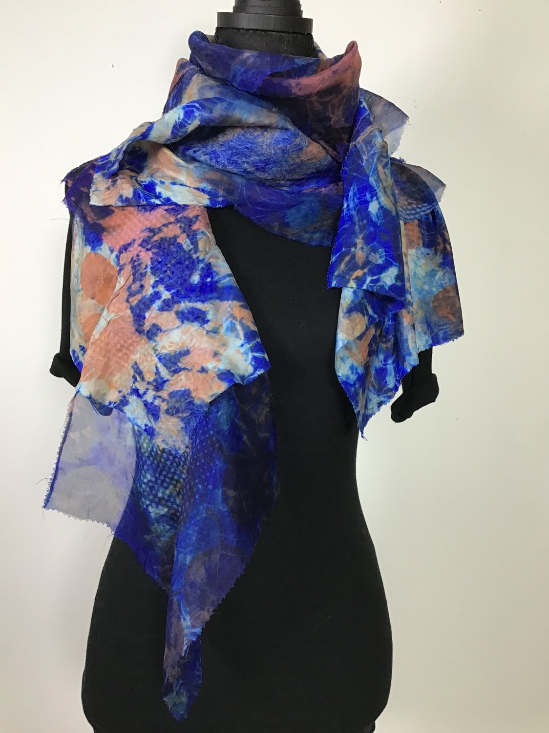 A hand-dyed flutter scarf by Amy Hemphill Dove